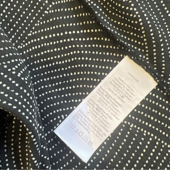 Madewell Tie Waist Midi Dress Black Dot Small Fit Flare Button Front Academia - Picture 5 of 10